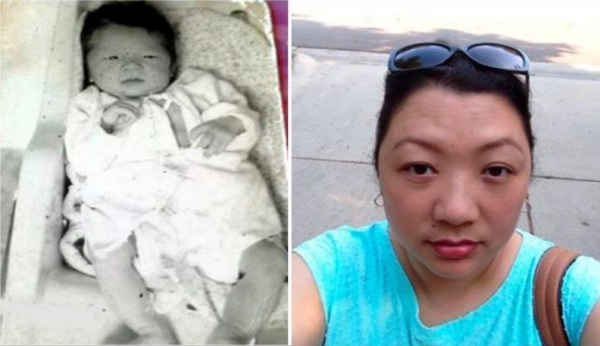 해외입양인 정소라(43, 여)씨의 어릴적 모습과, 현재의 모습 (수원시 블로그 제공)